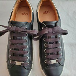 UGG Black Leather Tennis Shoes Size 10